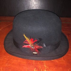 SCALA WF506 BLACK WOOL DERBY HAT